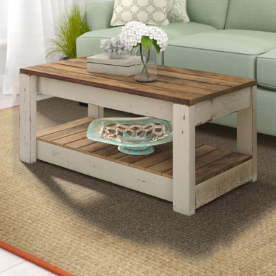 Red Barrel Studio Racheli 42 Solid Wood Coffee Table with Storage Reviews Wayfair